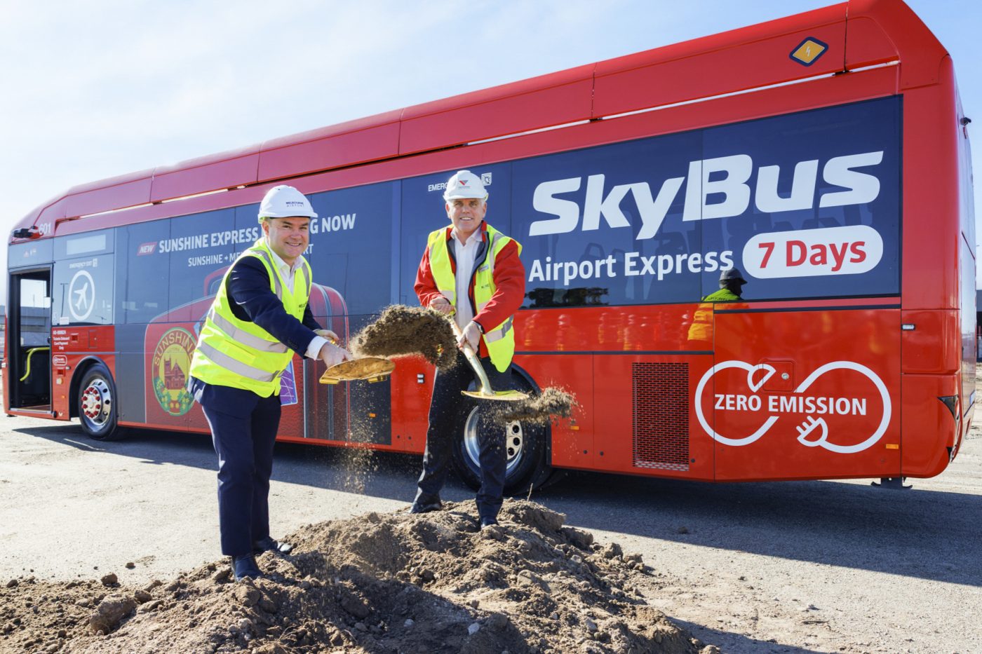 Sky Bus Melbourne Airport Sod Turn 08