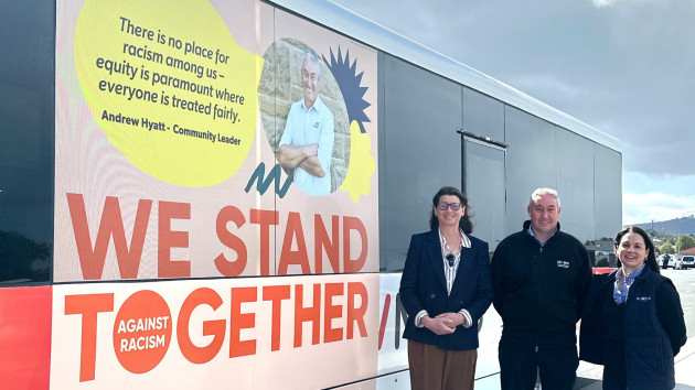 Kinetic bus powers anti-racism campaign across Greater Hobart